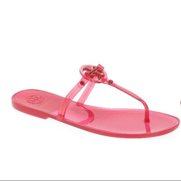 Brand new Tory Burch mini Miller jelly thong sandals n red oranges - Picture 7 of 8
